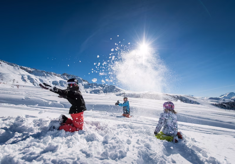 A la neige en famille