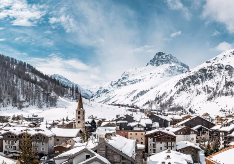 Panorama du village en hiver