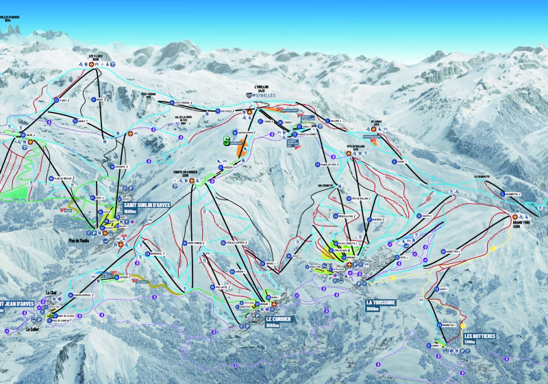 Plan des pistes Les Sybelles