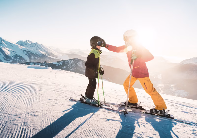 Ski coucher de Soleil-2 © P. Guilbaud - Aravis
